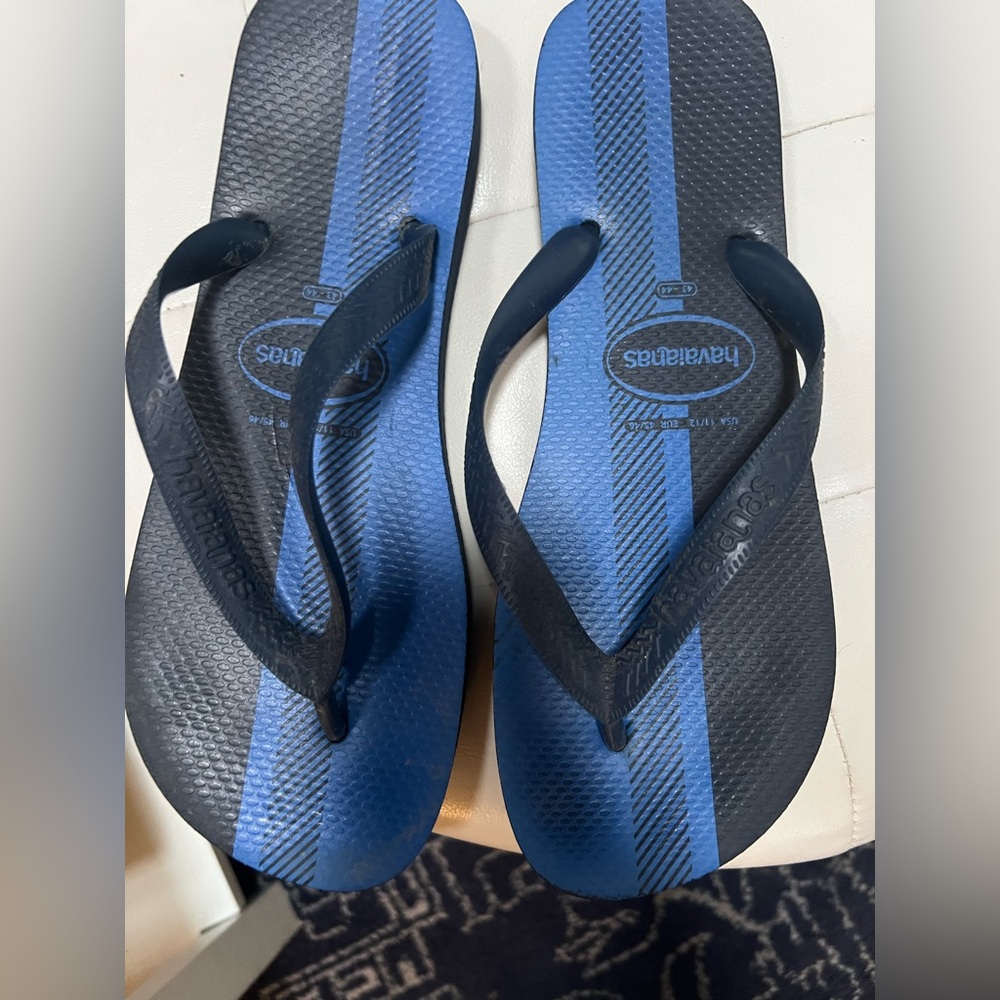 Men’s Haviannas Flip Flops. Blue/Dark Blue